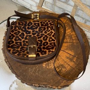Michael Kors crossbody leopard bag with calf hair